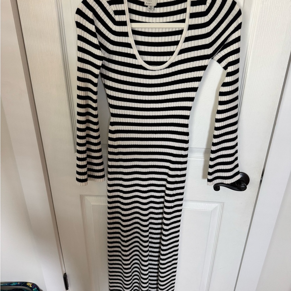 a new day Black and White Striped Maxi Dress